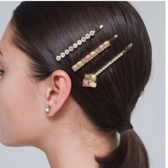 WHBM STONE BOBBY PINS SET OF 3 - Picture 2 of 2